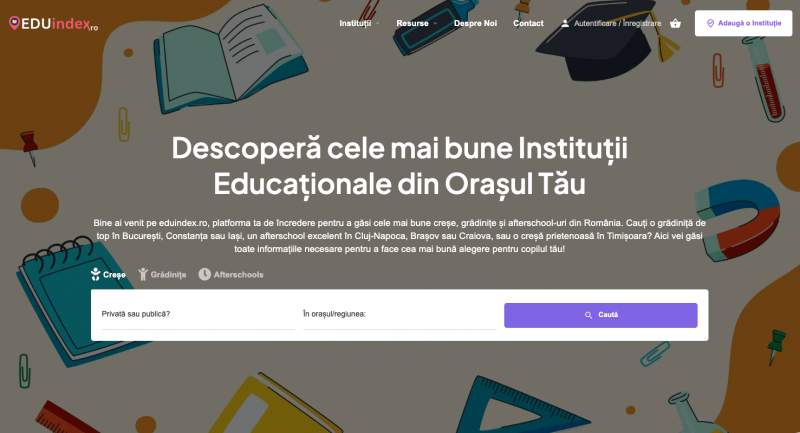 EDUINDEX.RO: PLATFORMA PENTRU PARINTII CARE CAUTA CRESE SI GRADINITE IN BUCURESTI