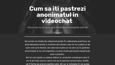 Despre Anonimat In Videochat: Romania-Videochat.Ro