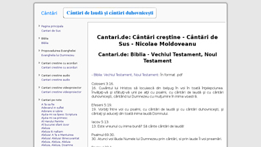 Cantari.de: Cantari crestine - Cantari de Sus - Nicolae Moldoveanu